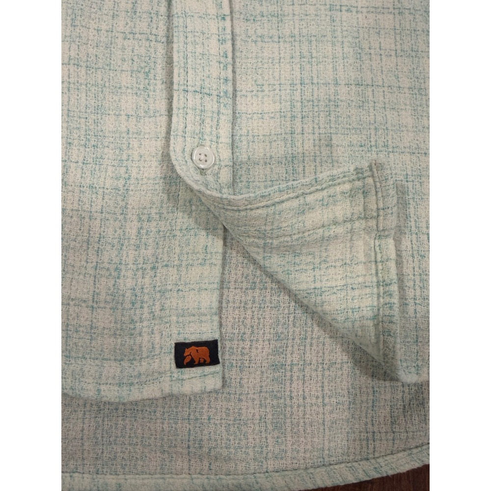 The Normal Brand Mens‎ XL Mint Green Textured Slub Cotton Short Sleeve Button - Picture 4 of 6